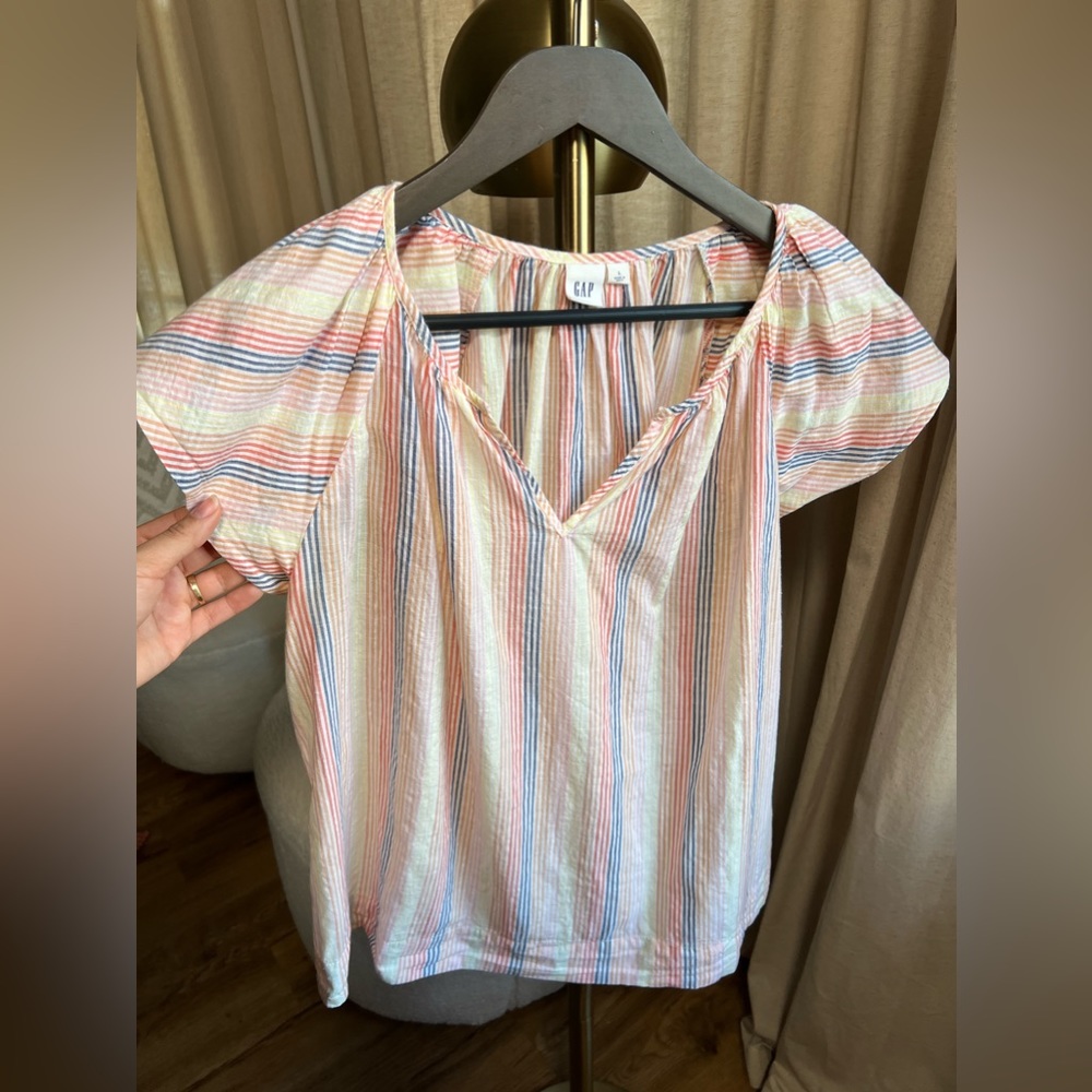 GAP Rainbow Striped blouse | Large - Picture 2 of 6